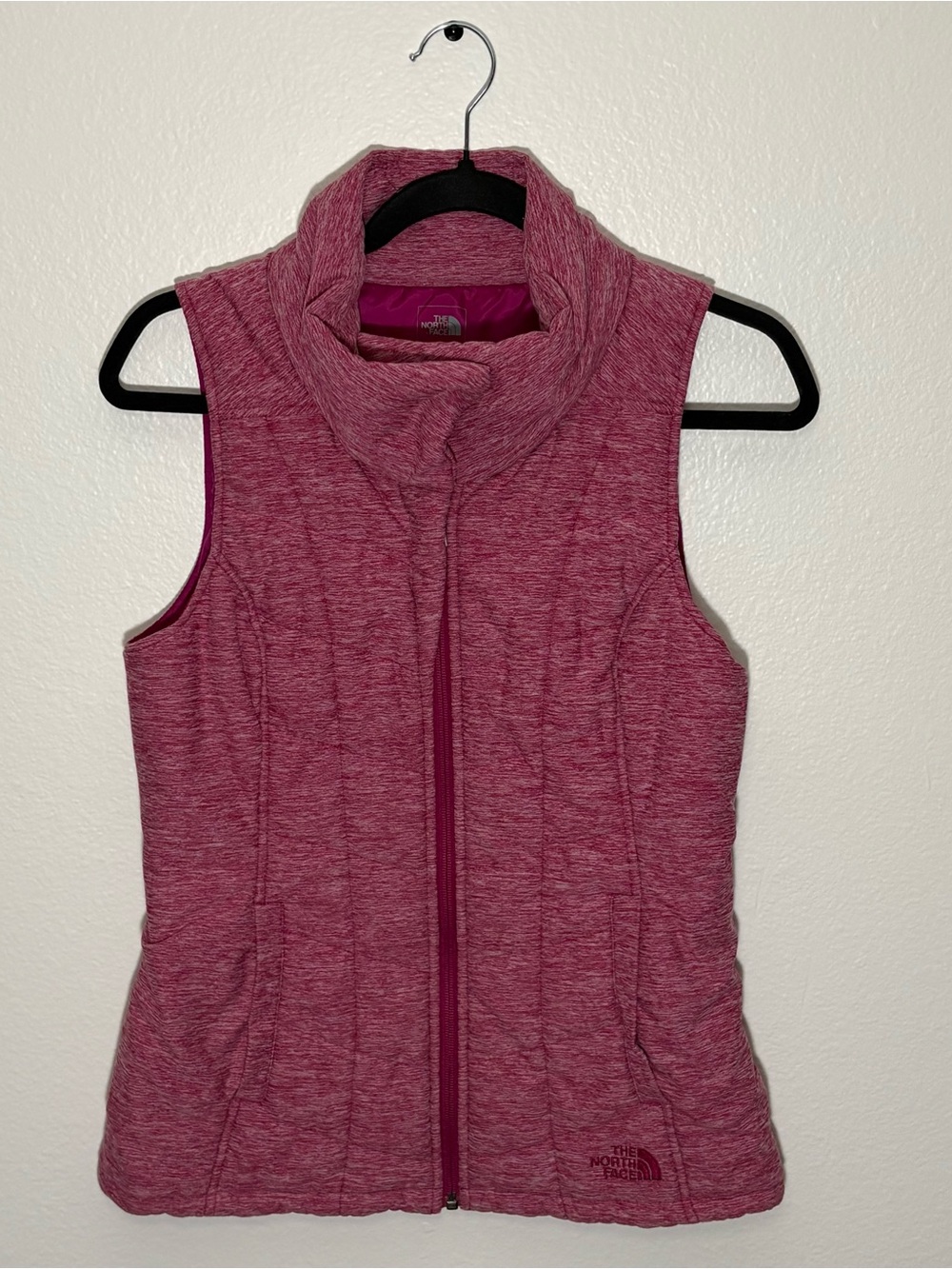The North Face Pseudio Womens Small Pink Insulated Puffer Turtleneck Vest